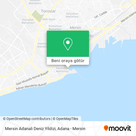 Mersin Adanali Deniz Yildizi harita