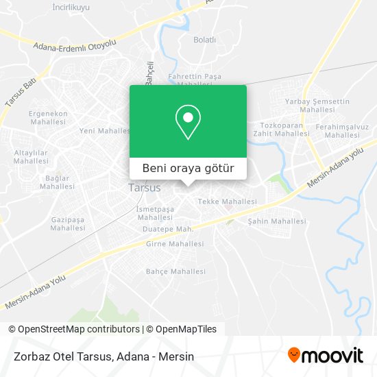 Zorbaz Otel Tarsus harita