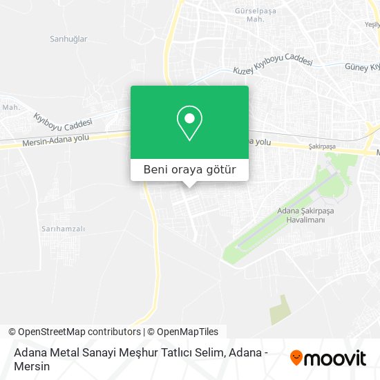 Adana Metal Sanayi Meşhur Tatlıcı Selim harita