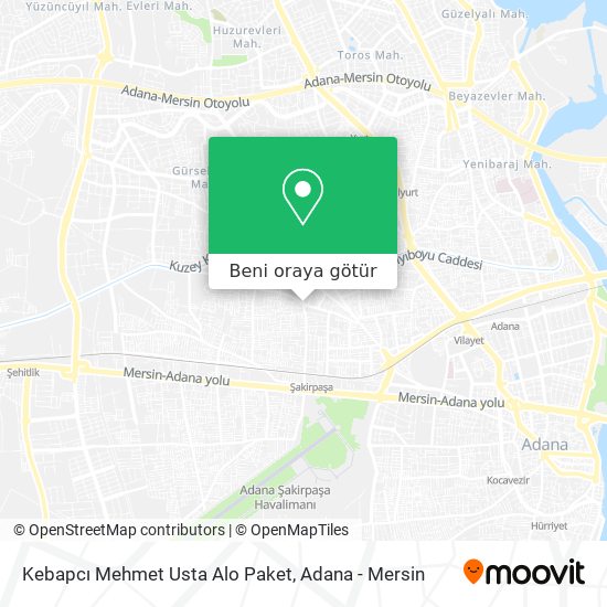 Kebapcı Mehmet Usta Alo Paket harita