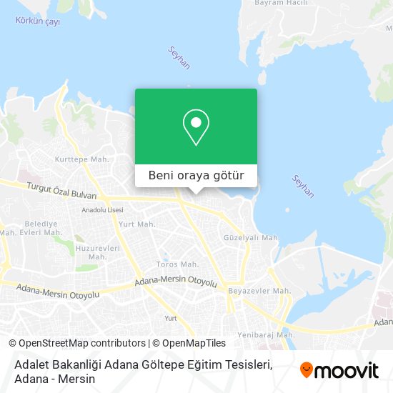 Adalet Bakanliği Adana Göltepe Eğitim Tesisleri harita