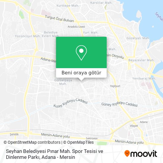 Seyhan Belediyesi Pınar Mah. Spor Tesisi ve Dinlenme Parkı harita
