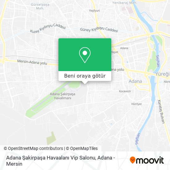 Adana Şakirpaşa Havaalanı Vip Salonu harita