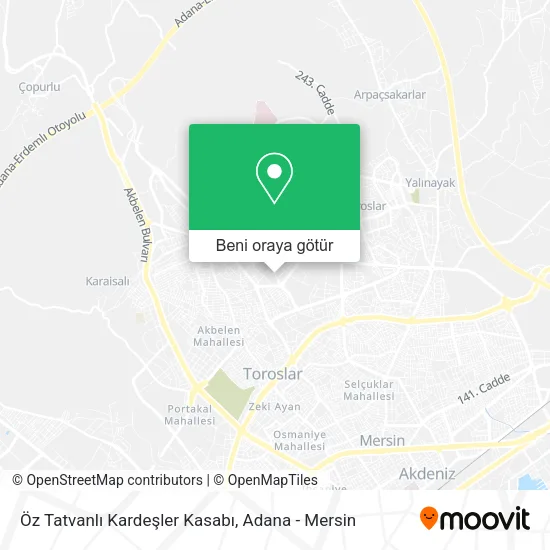 Öz Tatvanlı Kardeşler Kasabı harita