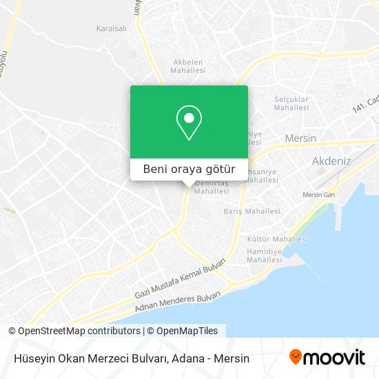 Hüseyin Okan Merzeci Bulvarı harita