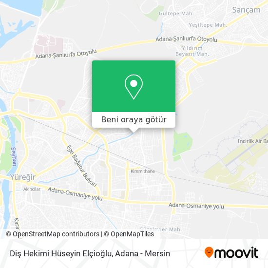 Diş Hekimi Hüseyin Elçioğlu harita