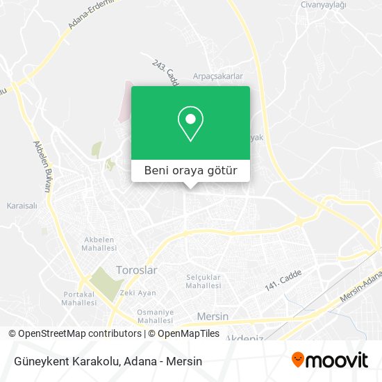 Güneykent Karakolu harita