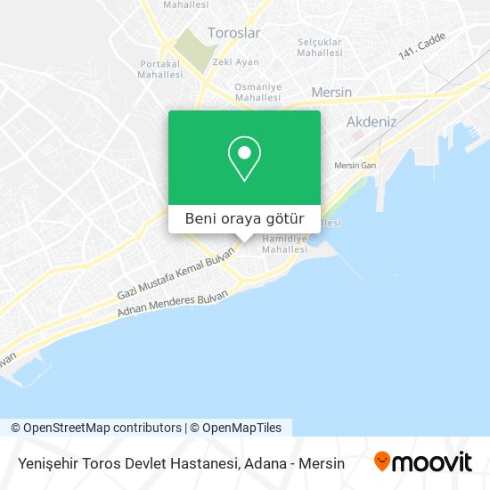 Yenişehir Toros Devlet Hastanesi harita