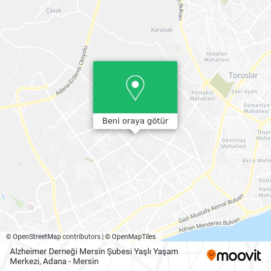 Alzheimer Derneği Mersin Şubesi Yaşlı Yaşam Merkezi harita