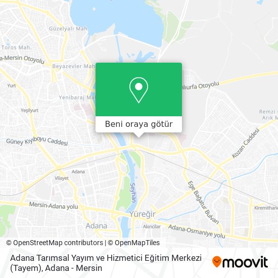 Adana Tarımsal Yayım ve Hizmetici Eğitim Merkezi (Tayem) harita