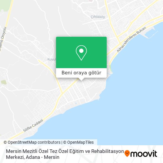 Mersin Mezitli Özel Tez Özel Eğitim ve Rehabilitasyon Merkezi harita