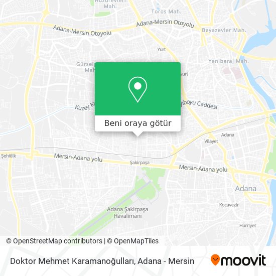 Doktor Mehmet Karamanoğulları harita