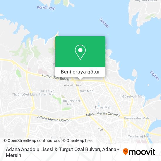 Adana Anadolu Lisesi & Turgut Özal Bulvarı harita