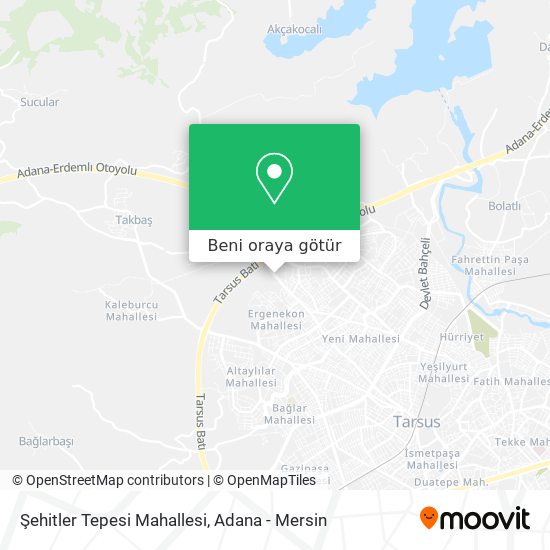 Şehitler Tepesi Mahallesi harita
