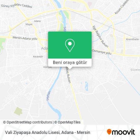 Vali Ziyapaşa Anadolu Lisesi harita