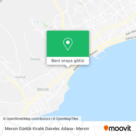 Mersin Günlük Kiralık Daireler harita