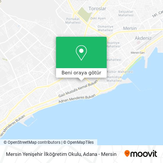 Mersin Yenişehir İlköğretim Okulu harita