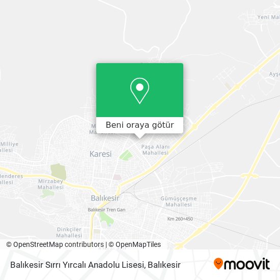 Balıkesir Sırrı Yırcalı Anadolu Lisesi harita