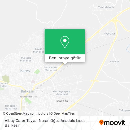 Albay Cafer Tayyar Nuran Oğuz Anadolu Lisesi harita
