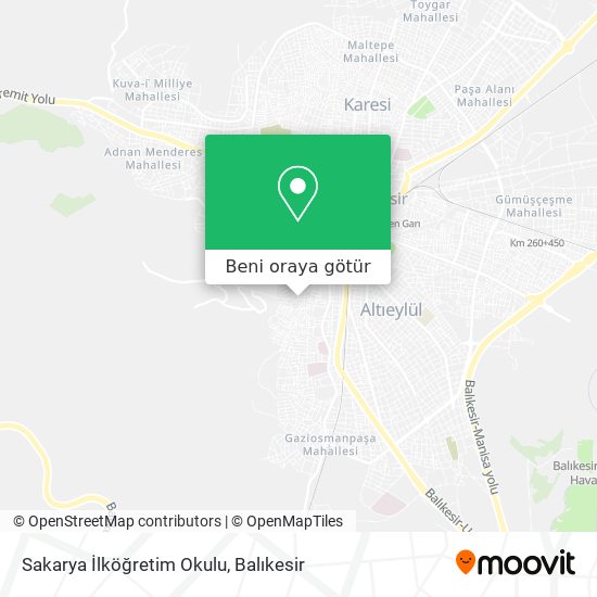 Sakarya İlköğretim Okulu harita