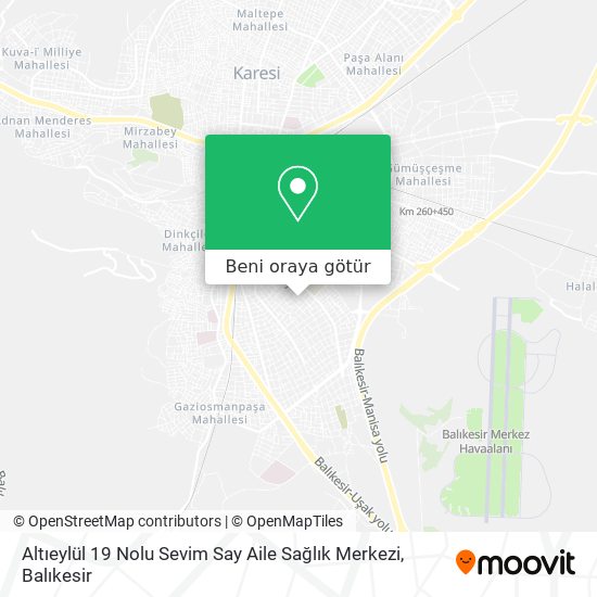 Altıeylül 19 Nolu Sevim Say Aile Sağlık Merkezi harita
