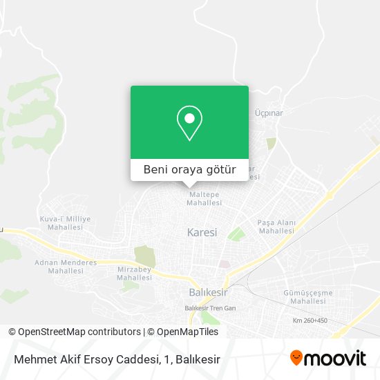 Mehmet Akif Ersoy Caddesi, 1 harita