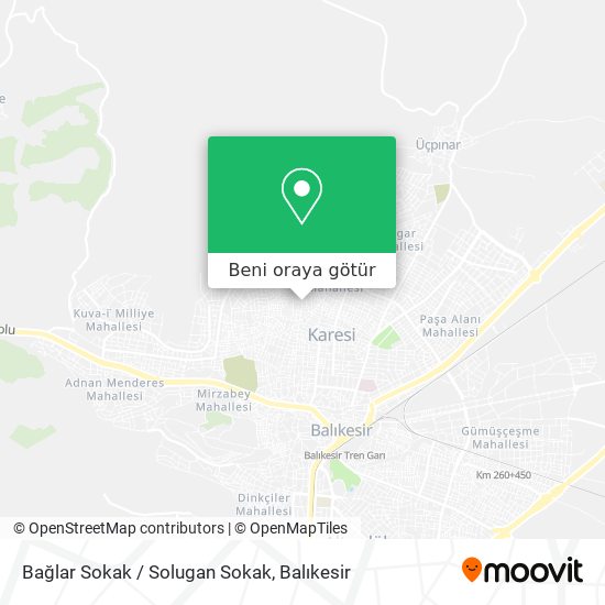 Bağlar Sokak / Solugan Sokak harita