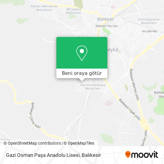 Gazi Osman Paşa Anadolu Lisesi harita