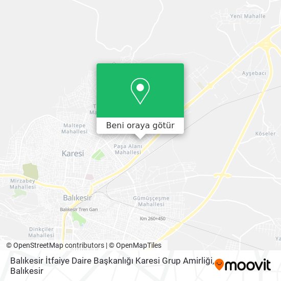 Balıkesir İtfaiye Daire Başkanlığı Karesi Grup Amirliği harita