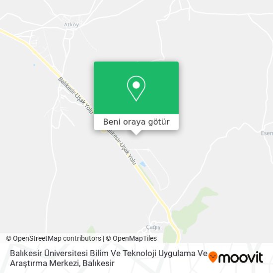 Balıkesir Üniversitesi Bilim Ve Teknoloji Uygulama Ve Araştırma Merkezi harita