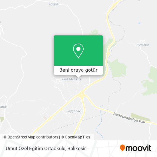 Umut Özel Eğitim Ortaokulu harita