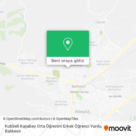 Kubbeli Kayabey Orta Öğrenim Erkek Öğrenci Yurdu harita