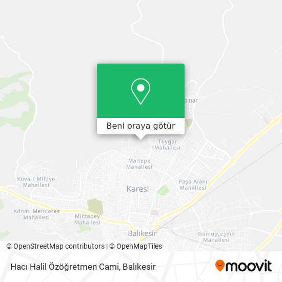 Hacı Halil Özöğretmen Cami harita
