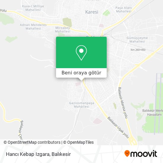 Hancı Kebap Izgara harita