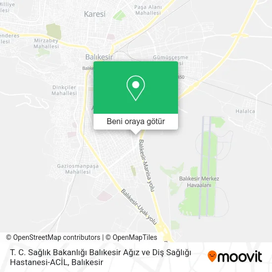 T. C. Sağlık Bakanlığı Balıkesir Ağız ve Diş Sağlığı Hastanesi-ACİL harita