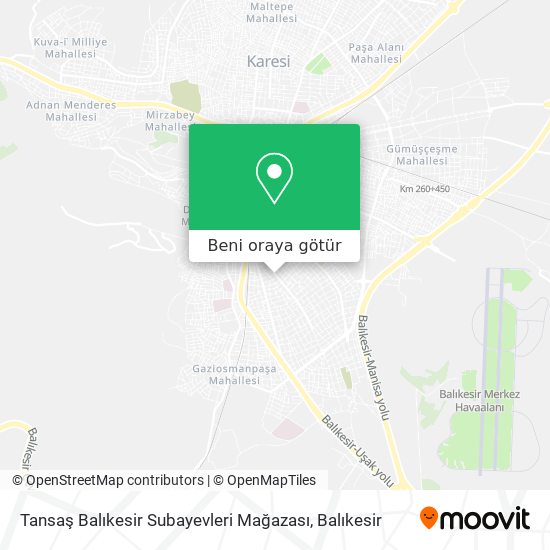 Tansaş Balıkesir Subayevleri Mağazası harita