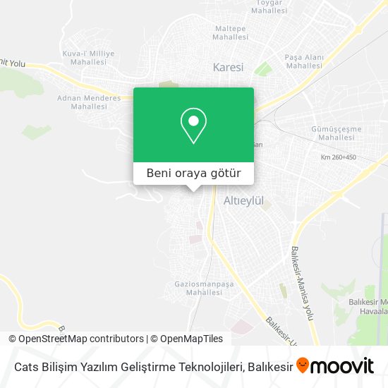 Cats Bilişim Yazılım Geliştirme Teknolojileri harita