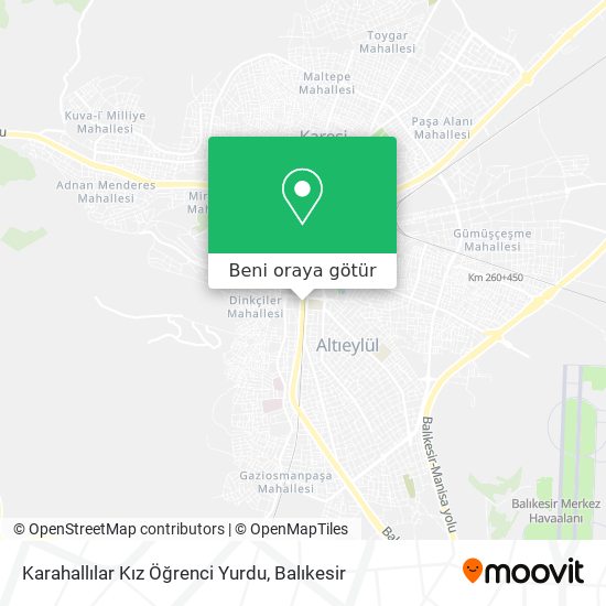 Karahallılar Kız Öğrenci Yurdu harita