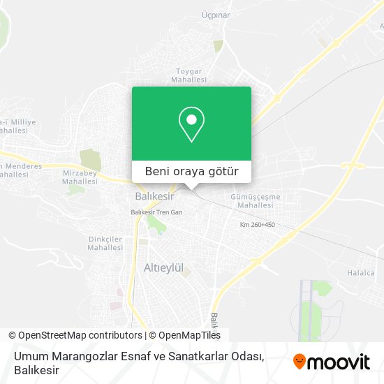 Umum Marangozlar Esnaf ve Sanatkarlar Odası harita