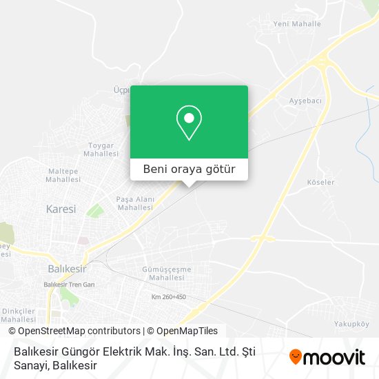Balıkesir Güngör Elektrik Mak. İnş. San. Ltd. Şti Sanayi harita