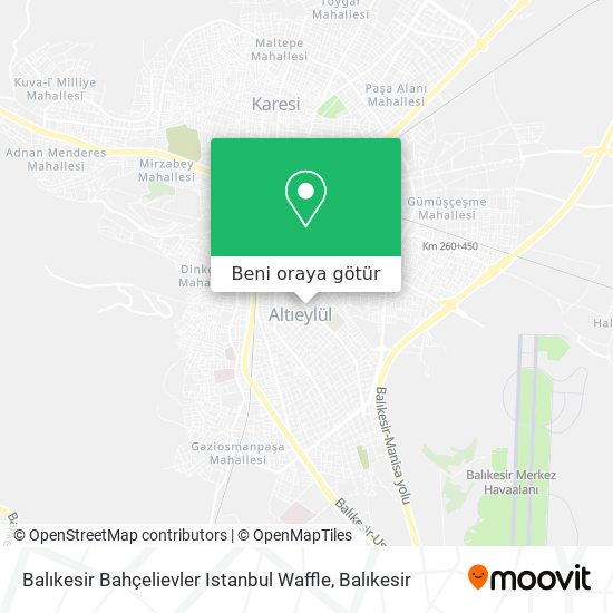 Balıkesir Bahçelievler Istanbul Waffle harita