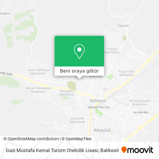 Gazi Mustafa Kemal Turizm Otelcilik Lisesi harita