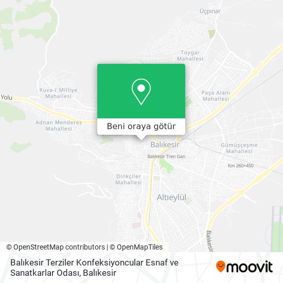 Balıkesir Terziler Konfeksiyoncular Esnaf ve Sanatkarlar Odası harita