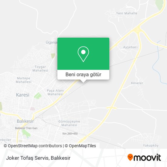 Joker Tofaş Servis harita