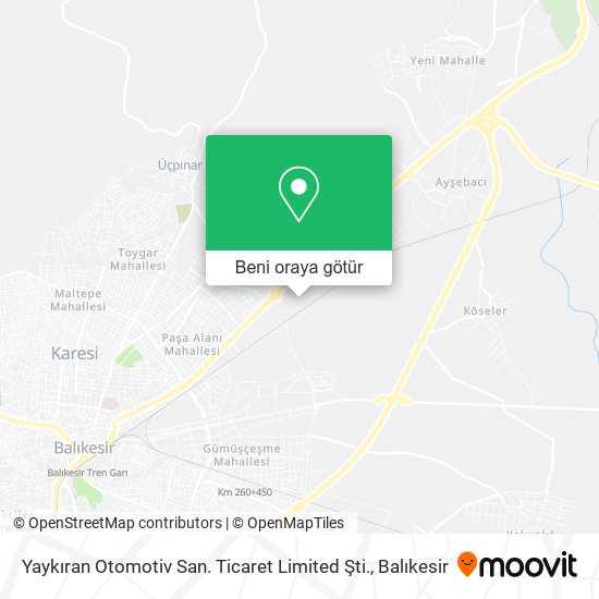 Yaykıran Otomotiv San. Ticaret Limited Şti. harita