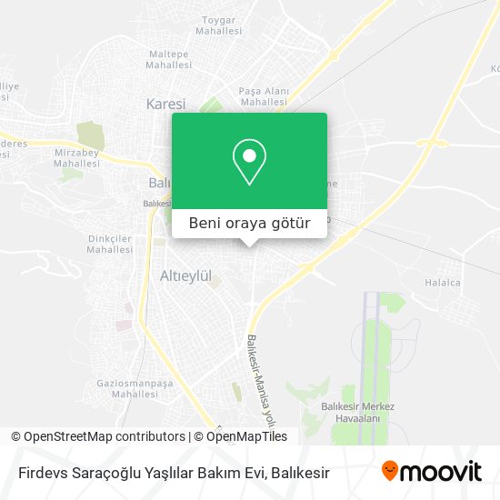 Firdevs Saraçoğlu Yaşlılar Bakım Evi harita
