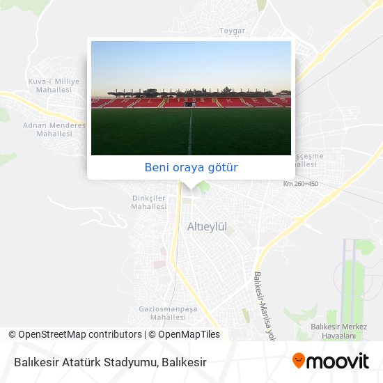 Balıkesir Atatürk Stadyumu harita