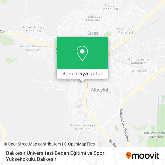 Balıkesir Üniversitesi-Beden Eğitimi ve Spor Yüksekokulu harita