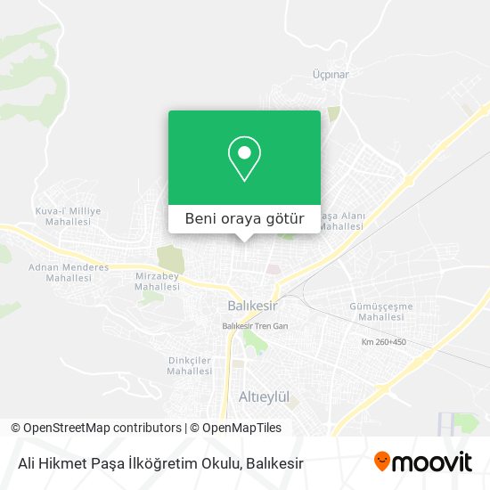 Ali Hikmet Paşa İlköğretim Okulu harita