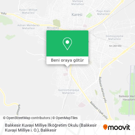 Balıkesir Kuvayi Milliye İlköğretim Okulu (Balıkesir Kuvayi Milliye i. O.) harita